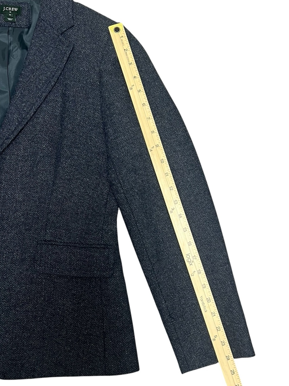 J.Crew Navy Herringbone Wool Blend Blazer Size 12 Preppy - Picture 10 of 16